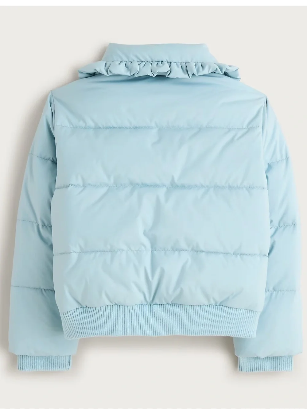 Crewcuts Girls' ruffle-collar puffer jacket with PrimaLoft Light Blue XL $168